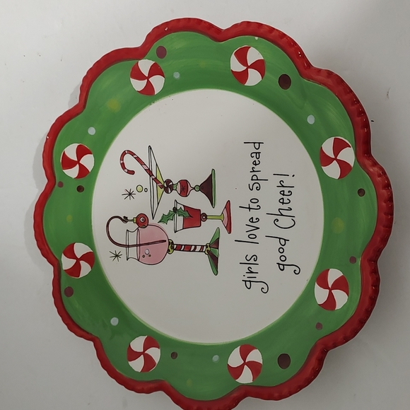 Lori Siebert "Girls Love to Spread Good Cheer" Xmas Decorative Plate - Picture 1 of 5